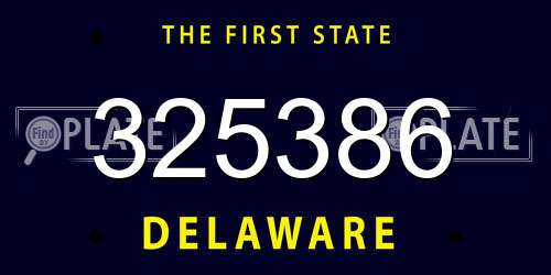 325386 Delaware License Plate