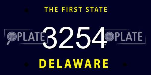 3254 Delaware License Plate