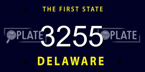3255 Delaware License Plate