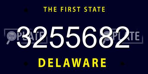 3255682 Delaware License Plate