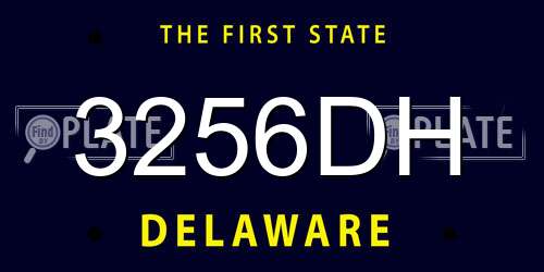 3256DH Delaware License Plate