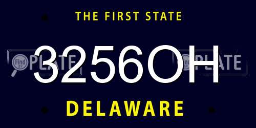 3256OH Delaware License Plate