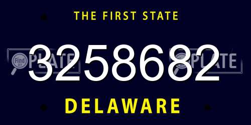 3258682 Delaware License Plate