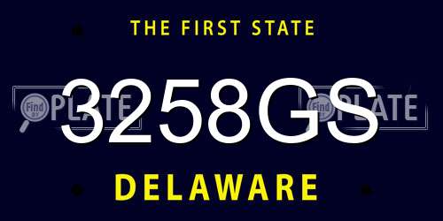 3258GS Delaware License Plate