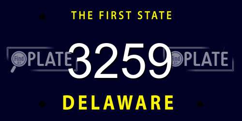 3259 Delaware License Plate