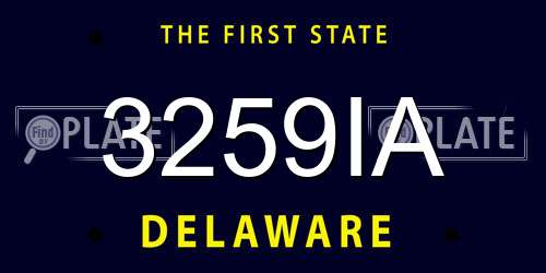 3259IA Delaware License Plate