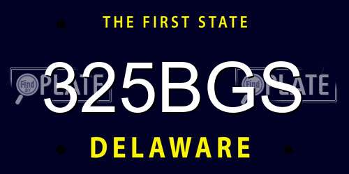 325BGS Delaware License Plate