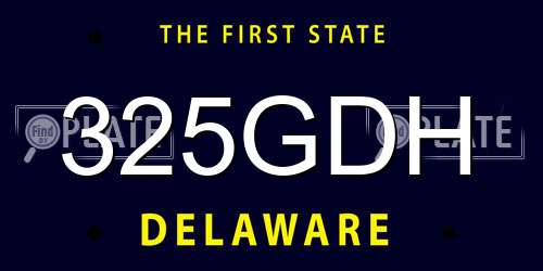 325GDH Delaware License Plate