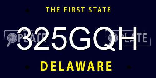 325GQH Delaware License Plate
