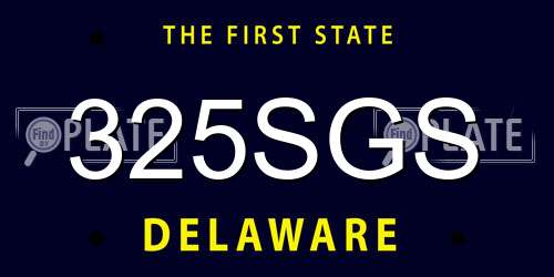 325SGS Delaware License Plate