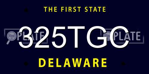 325TGC Delaware License Plate