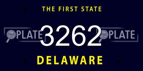 3262 Delaware License Plate
