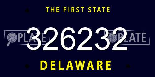 326232 Delaware License Plate