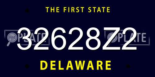 32628Z2 Delaware License Plate