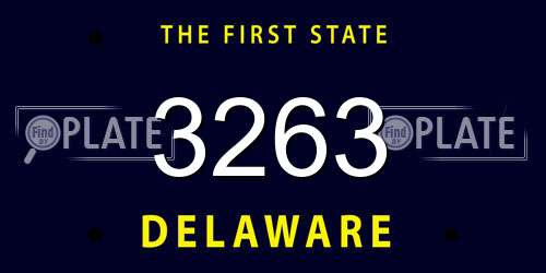 3263 Delaware License Plate