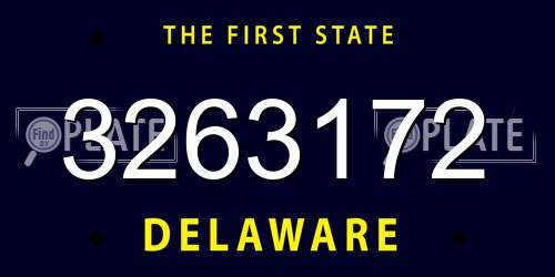 3263172 Delaware License Plate