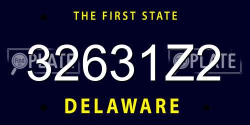 32631Z2 Delaware License Plate