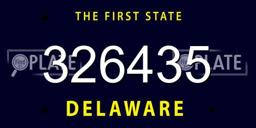 326435 Delaware License Plate