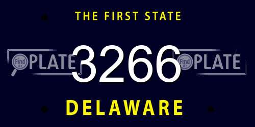 3266 Delaware License Plate
