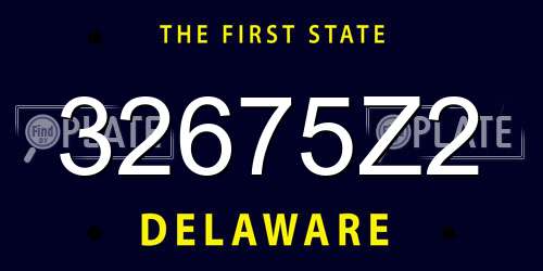 32675Z2 Delaware License Plate