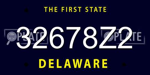 32678Z2 Delaware License Plate