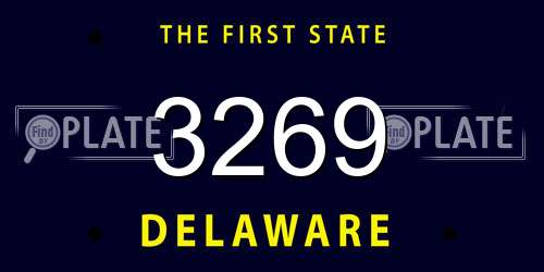 3269 Delaware License Plate