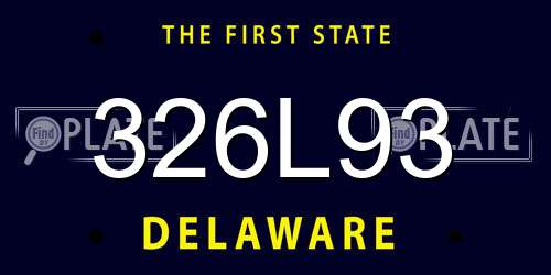 326L93 Delaware License Plate