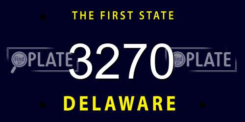 3270 Delaware License Plate