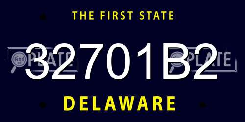 32701B2 Delaware License Plate