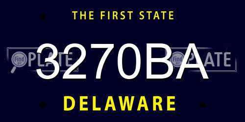 3270BA Delaware License Plate
