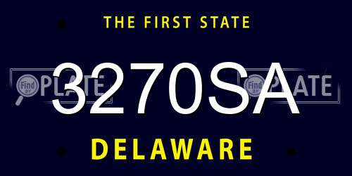 3270SA Delaware License Plate