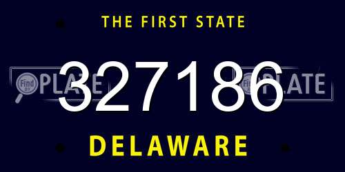 327186 Delaware License Plate