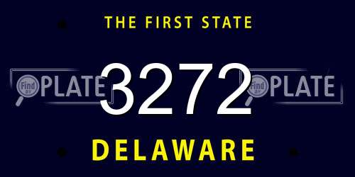 3272 Delaware License Plate