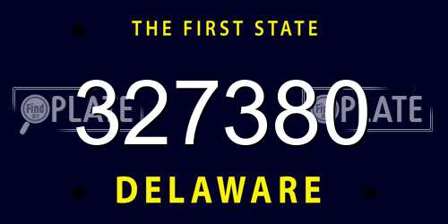 327380 Delaware License Plate