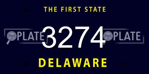 3274 Delaware License Plate