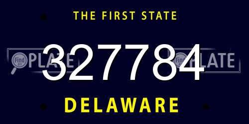 327784 Delaware License Plate
