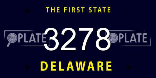 3278 Delaware License Plate