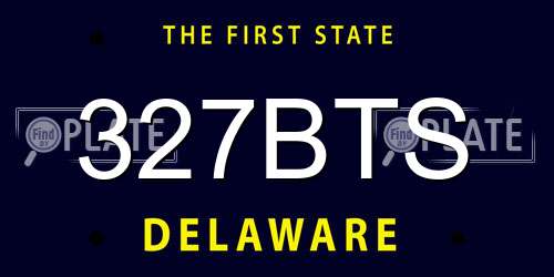 327BTS Delaware License Plate
