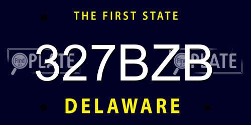 327BZB Delaware License Plate
