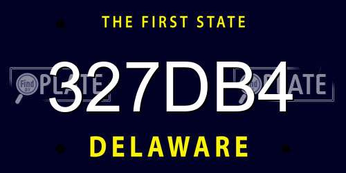 327DB4 Delaware License Plate