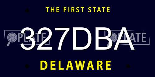 327DBA Delaware License Plate