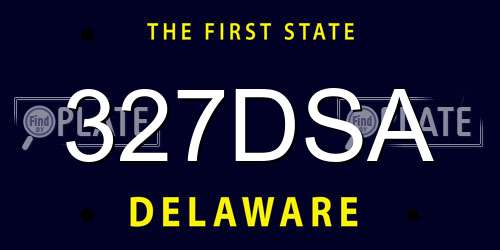 327DSA Delaware License Plate