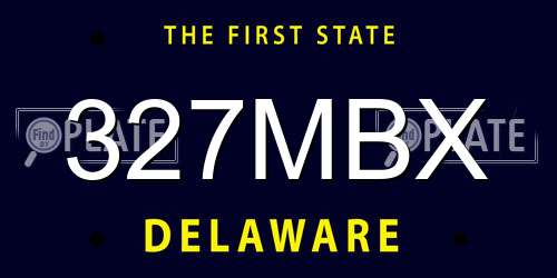 327MBX Delaware License Plate