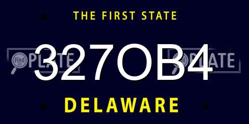 327OB4 Delaware License Plate