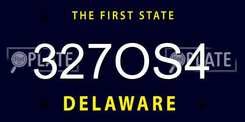 327OS4 Delaware License Plate