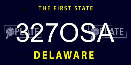 327OSA Delaware License Plate