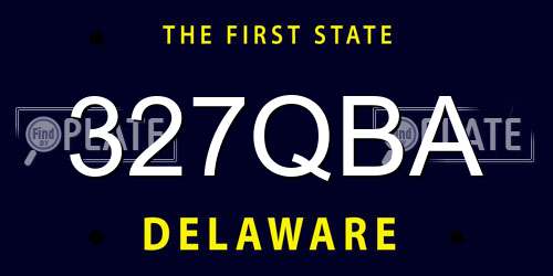 327QBA Delaware License Plate