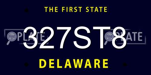327ST8 Delaware License Plate