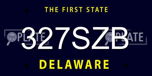 327SZB Delaware License Plate