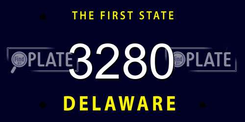 3280 Delaware License Plate